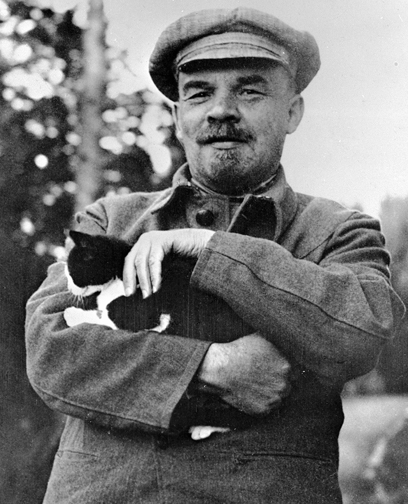 памятник Ленину с котом