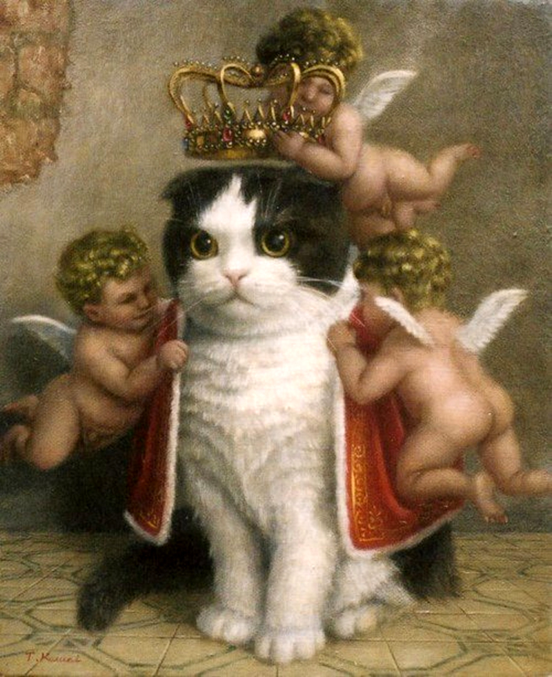 Царственные кошки художника Токухиро Каваи  