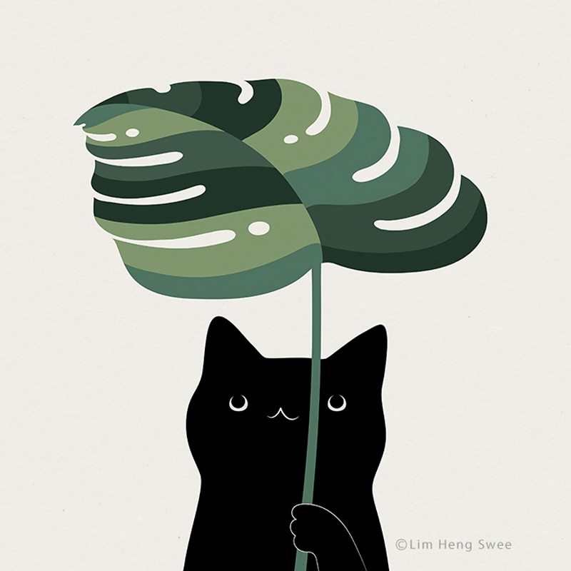 Фантазии на тему кошек и монстеры от художника  Лим Хен Су