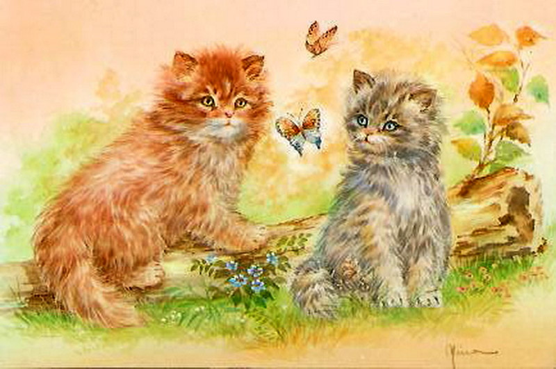 Старинные открытки с кошками
