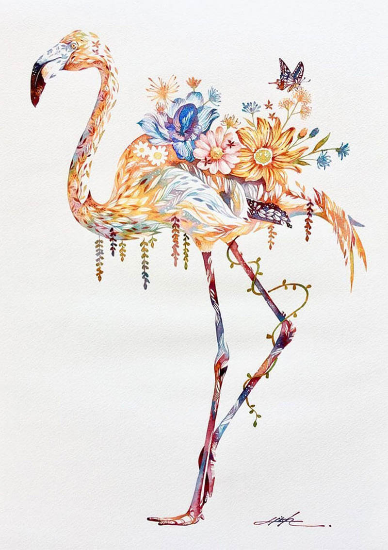 Флористические животные японского художника Хироки Такеда