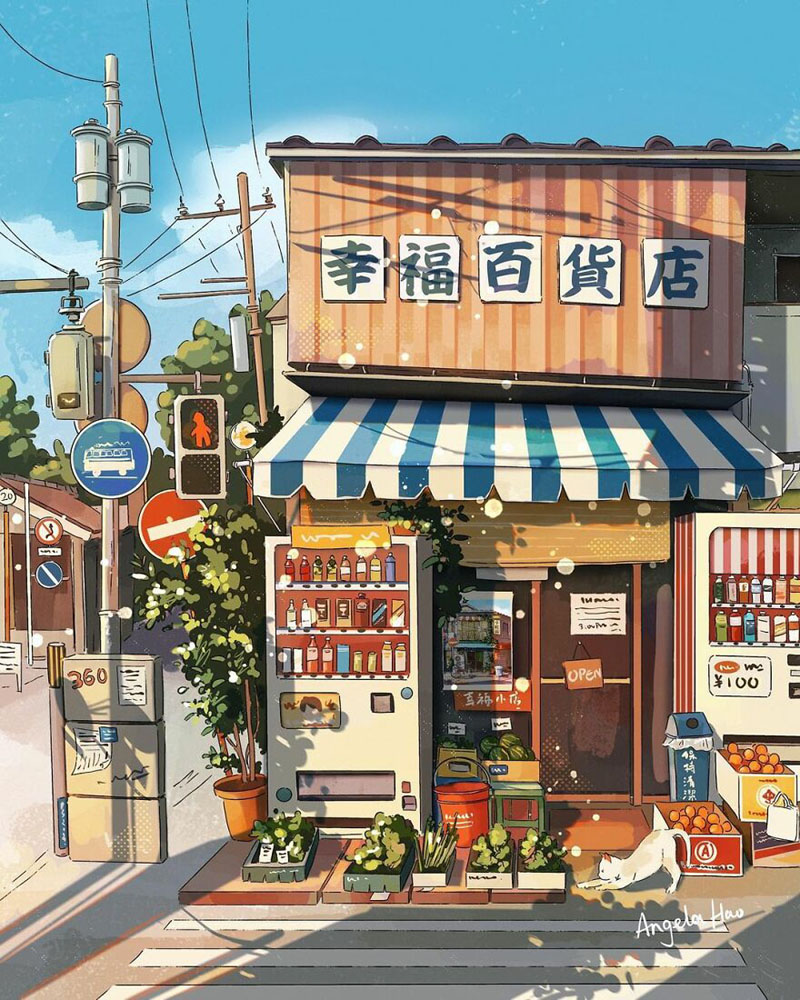 Виртуальные японские зарисовки художницы Анджелы Хао
