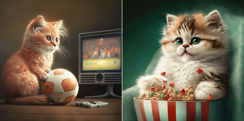 Котята футбольные фанаты 