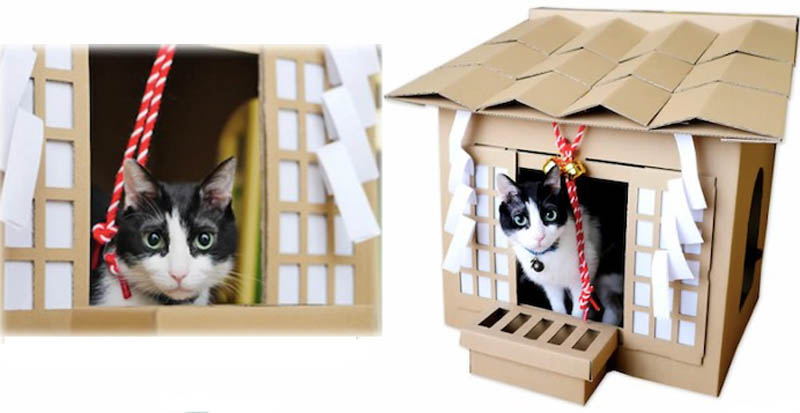 Картонный домик для кошки