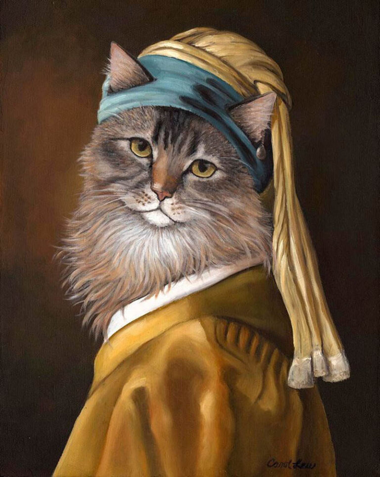 Кот в одежде рисунок