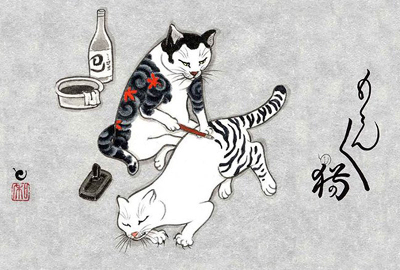 Кошки и япония